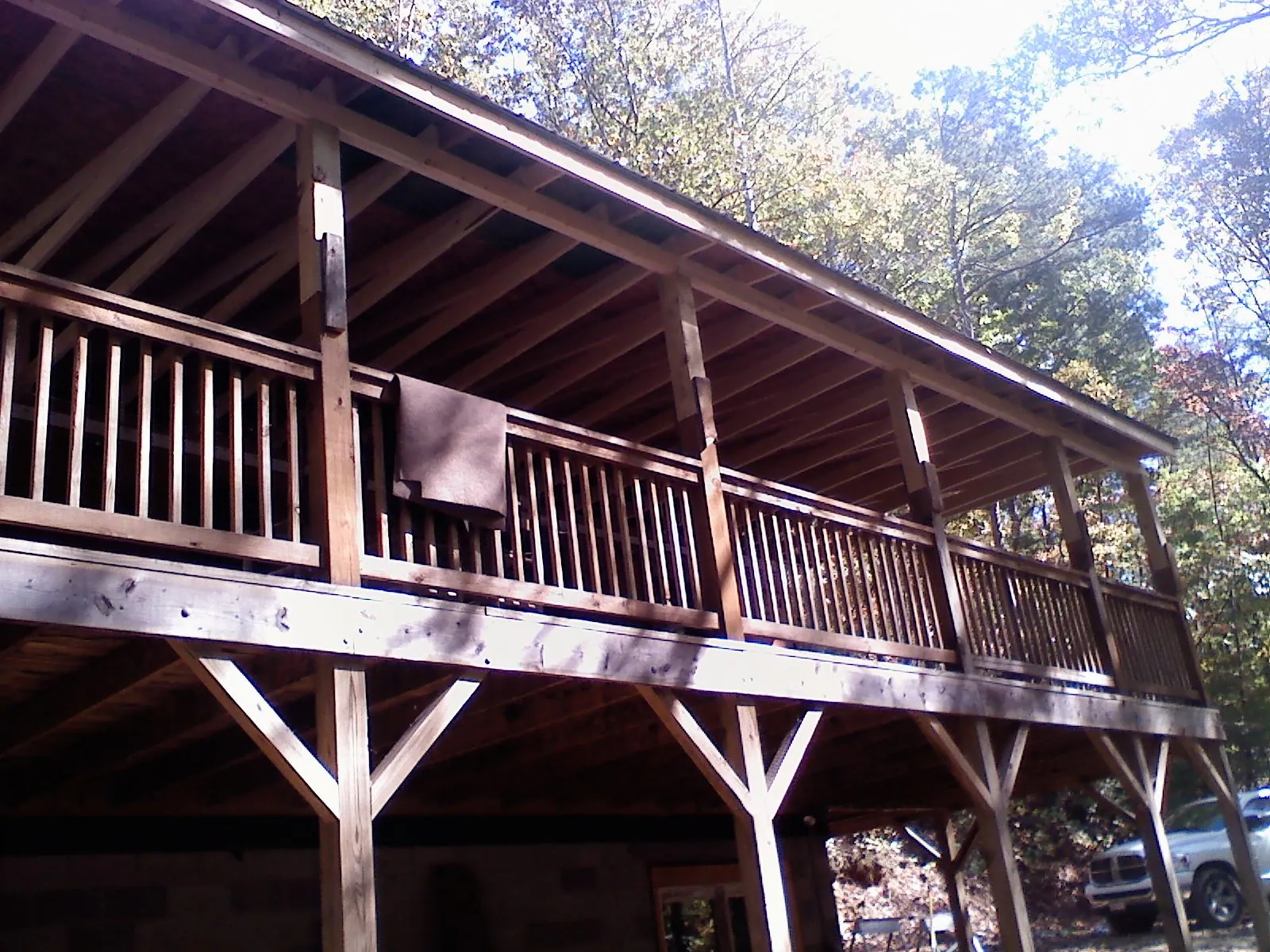 Timber framing under a new elevated porch and deck — Roof Leak Repair in Bailey by Roofing Brothers